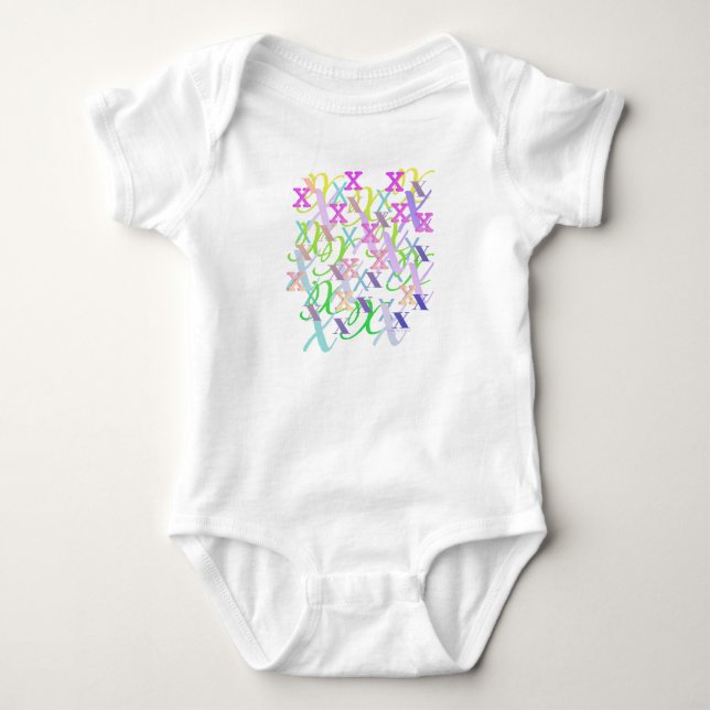 Letter Confetti "X" Baby Romper (Front)