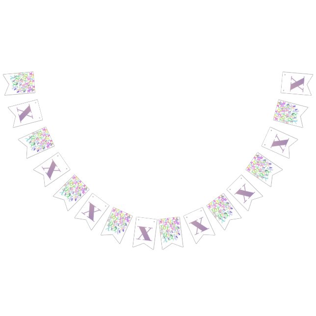 Letter Confetti "X" Bunting Flags (All)