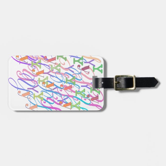 Letter Confetti "Y" Luggage Tag (Front Horizontal)
