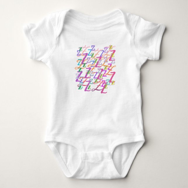 Letter Confetti "Z" Baby Romper (Front)