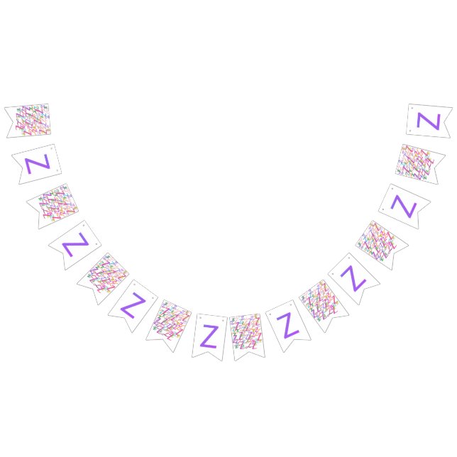 Letter Confetti "Z" Bunting Flags (All)