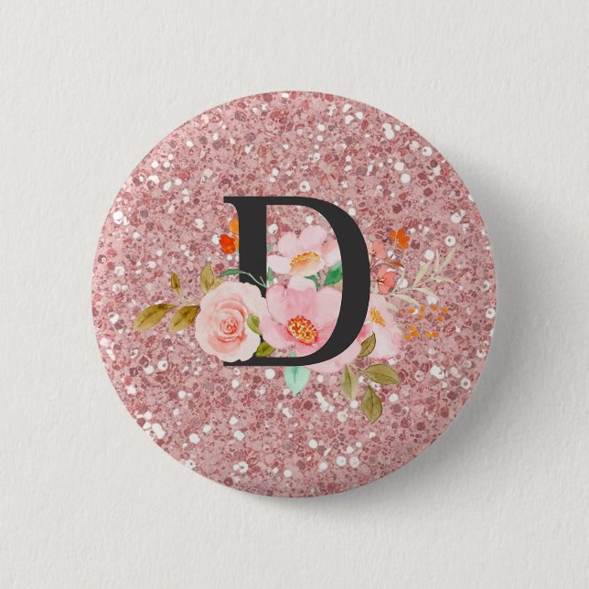 Letter D 2 Inch Round Button (Front)