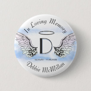 Letter D   Add Name   Memorial 2 Inch Round Button