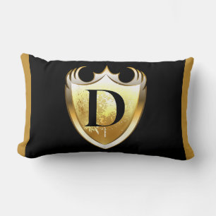 Letter D Capital Alphabet Lumbar Pillow