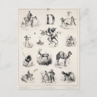 Letter D from an alphabet primer, 1832