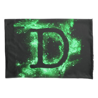 Letter D Green Capital Alphabet Pillowcase