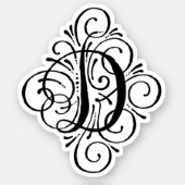 Letter D Initial Elegant Flourish Monogram (Front)