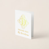 Letter D Initial Elegant Flourish Monogram Name Foil Card (Front)