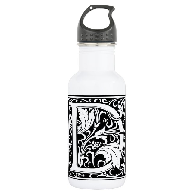 Letter D Medieval Monogram Art Nouveau 532 Ml Water Bottle (Front)