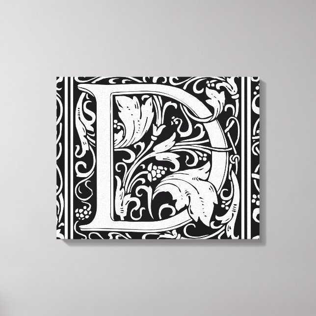 Letter D Medieval Monogram Art Nouveau Canvas Print (Front)