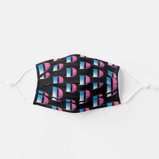 Letter D Monogram Capitalized Bold Tiled Gradient Cloth Face Mask