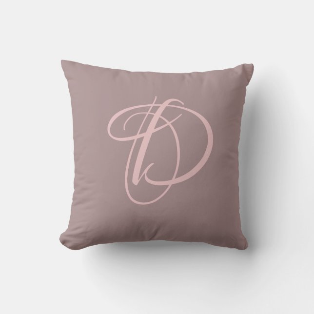 Letter D Monogram Initial Custom Throw Pillow (Front)