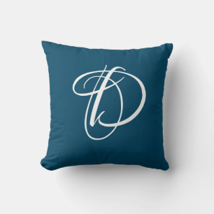 Letter D Monogram Initial Custom Throw Pillow