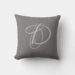 Letter D Monogram Initial Custom Throw Pillow