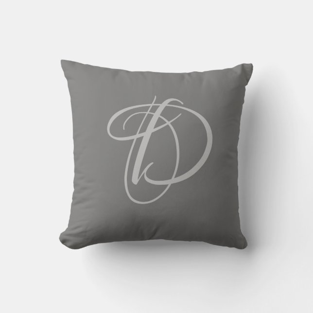 Letter D Monogram Initial Custom Throw Pillow (Front)