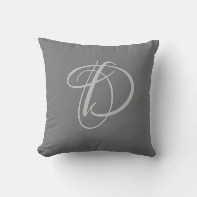 Letter D Monogram Initial Custom Throw Pillow (Front)