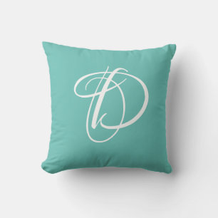 Letter D Monogram Initial Custom Throw Pillow