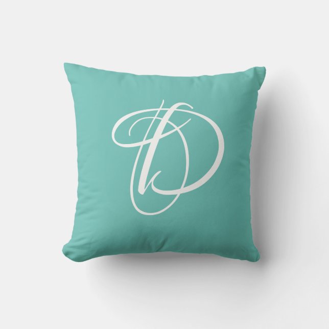 Letter D Monogram Initial Custom Throw Pillow (Front)