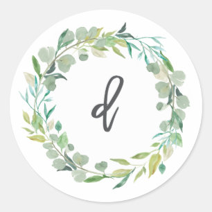 Letter D Monogram Initial Sticker Envelope Seal