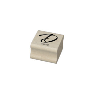 Letter D Monogram Personalized Rubber Stamp