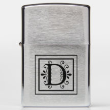 Letter D Monogram Zippo Lighter