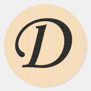 Letter D Monogramed Stickers
