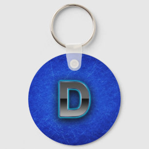 Letter D - neon blue edition Keychain