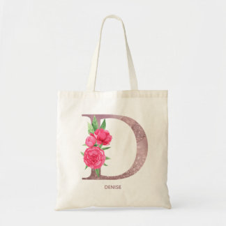 Letter D Personalized name monogram bridesmaid Tote Bag