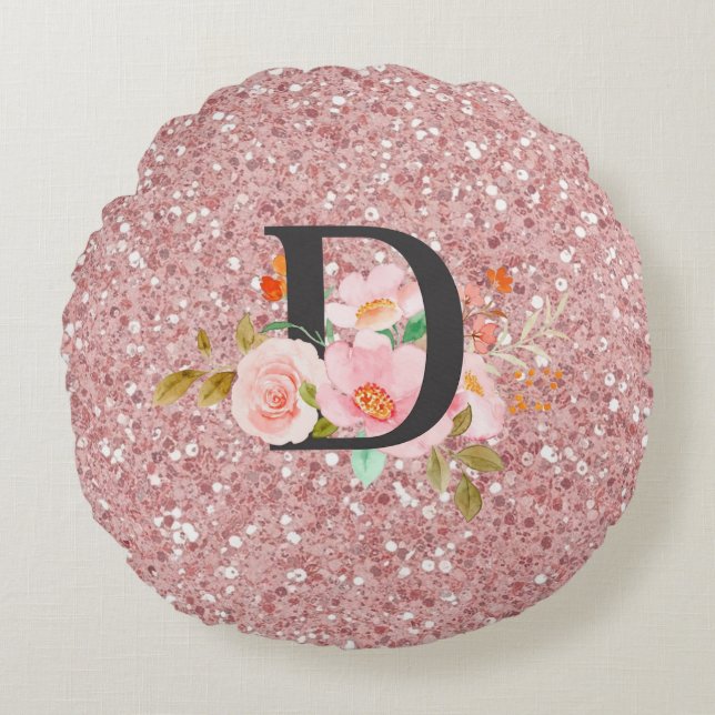Letter D Round Pillow (Front)