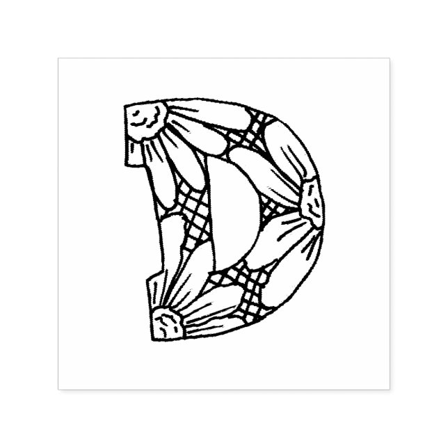 Letter D Rubber Stamp (Design)