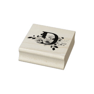 Letter D Rubber Stamp
