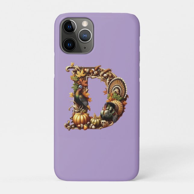 Letter D Thanksgiving style gift  Case-Mate iPhone Case (Back)