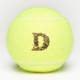 Letter D Thanksgiving style gift Tennis Balls