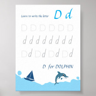 Letter D Tracing Poster for Kids