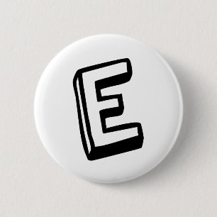 Letter E 2 Inch Round Button