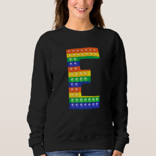 Letter E Capital Alphabet Fidget Pop It Matching P Sweatshirt