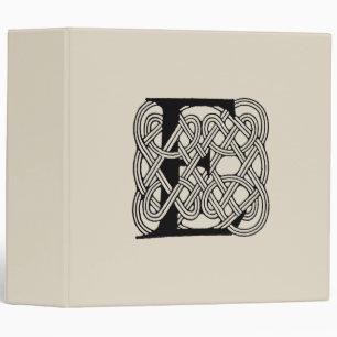 Letter E Celtic Knot Vintage Monogram Binder