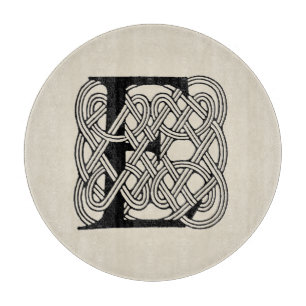 Letter E Celtic Knot Vintage Monogram Cutting Board