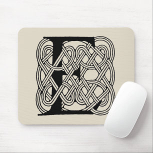 Letter E Celtic Knot Vintage Monogram Mouse Pad