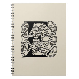 Letter E Celtic Knot Vintage Monogram Notebook