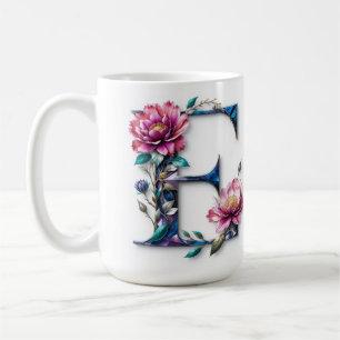 Letter E Coffee Mug – Floral Design for Gifting