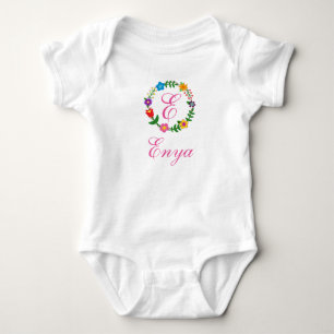 Letter E, Enya, Flowers Customizable Bodysuit