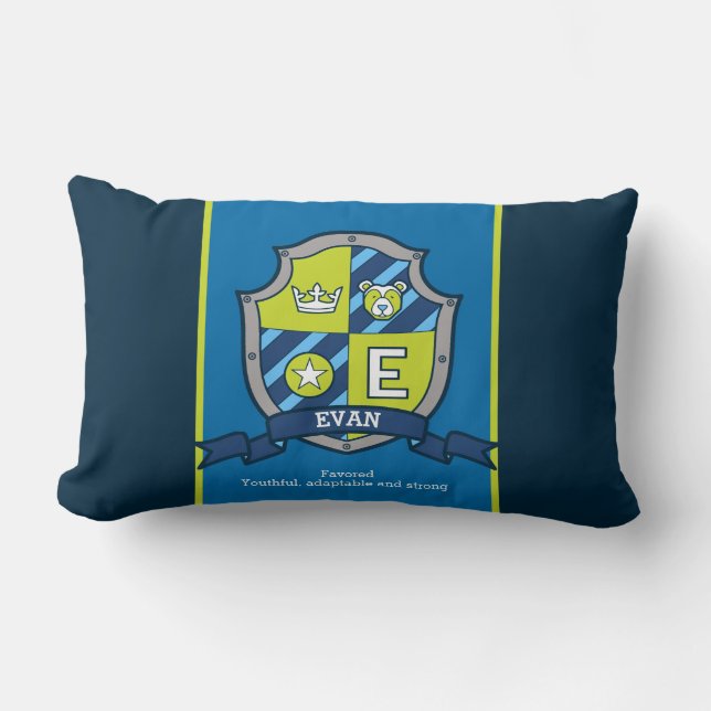 Letter E Evan custom name meaning lumber pillow (Front)