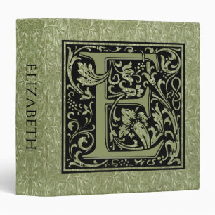 Letter E First Letter Monogram Binder