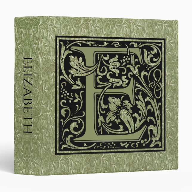 Letter E First Letter Monogram Binder (Front/Spine)