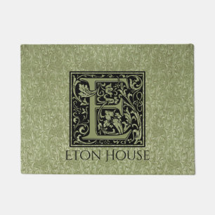 Letter E First Letter Monogram Personalized Doormat