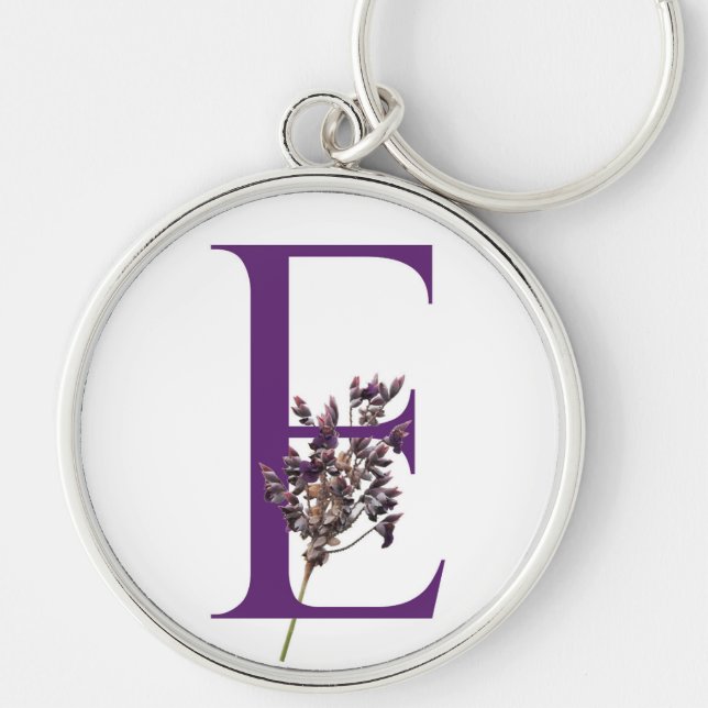 Letter E Floral Keychain (Front)