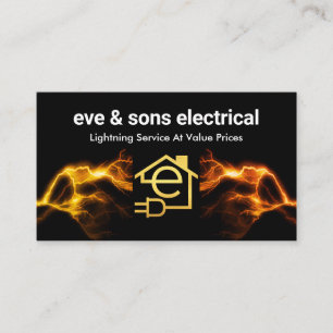 Letter-e Home Electrical Lightning Frame Business Card