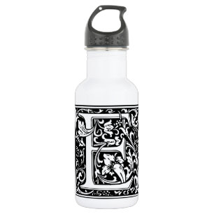 Letter E Medieval Monogram Art Nouveau 532 Ml Water Bottle