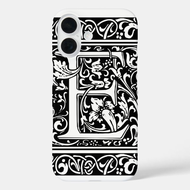 Letter E Medieval Monogram Art Nouveau Case-Mate iPhone Case (Back)